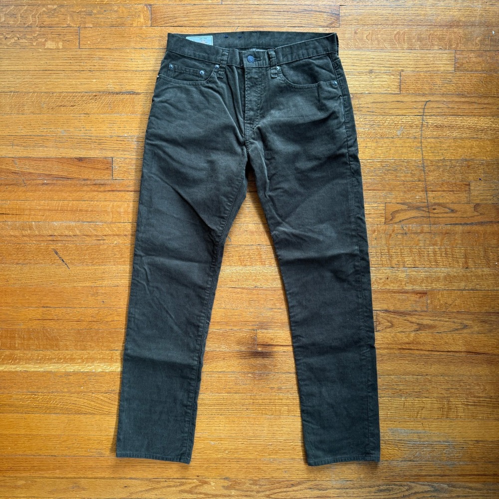 Gap‎ Slim Gapflex Corduroy Pants Mens 30x30 Dark Olive Stretch Slim Fit